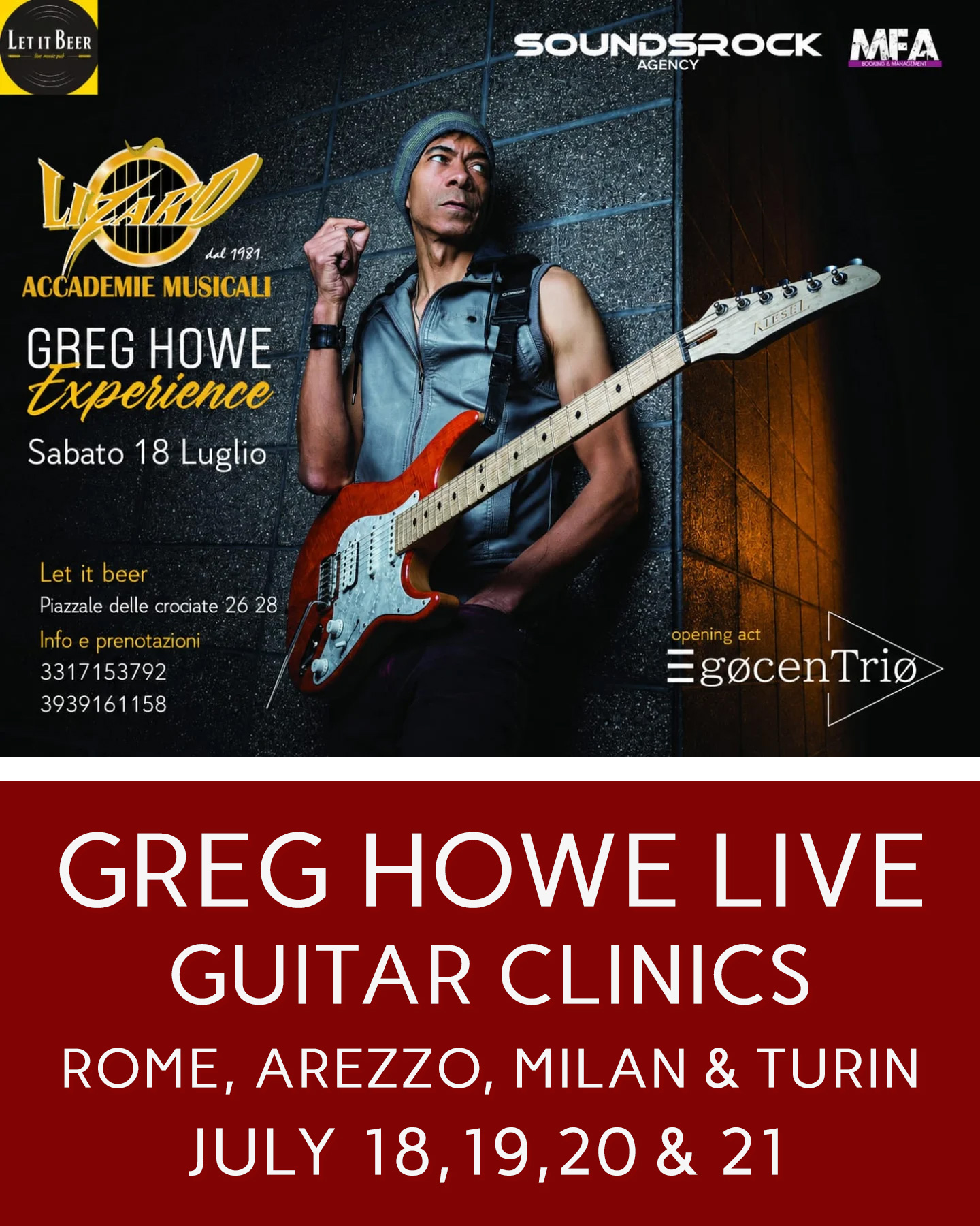 Greg Howe Guitar Clinic Rome